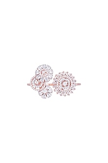 Rose Gold Finish Faux Diamond Ring