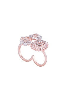 Rose Gold Finish Faux Diamond Ring