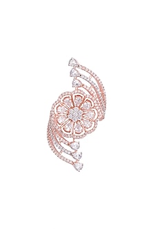 Rose Gold Finish Faux Diamond Ring