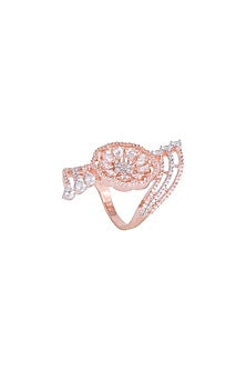 Rose Gold Finish Faux Diamond Ring