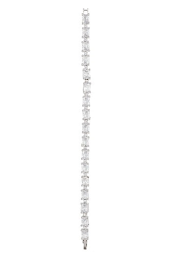 White Finish Faux Diamond Bracelet