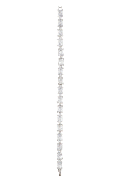 White Finish Faux Diamond Bracelet