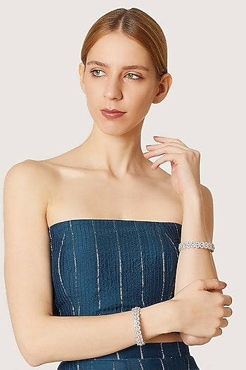 White Finish Diamonds Bangle
