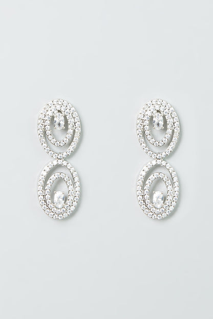 White Finish Zircon Choker Necklace Set