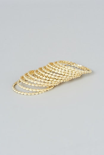 Gold Finish Zircon Bangles (Set of 12)