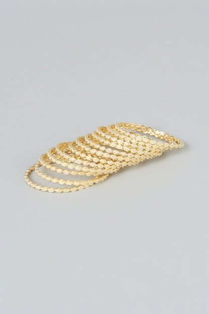 Gold Finish Zircon Bangles (Set of 12)