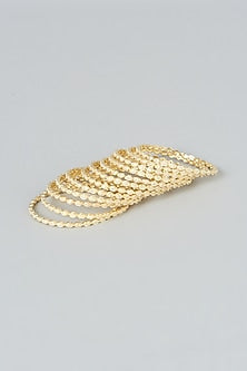 Gold Finish Zircon Bangles (Set of 12)