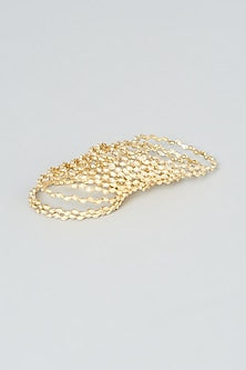 Gold Finish Bangles With Zircons (Set of 12)