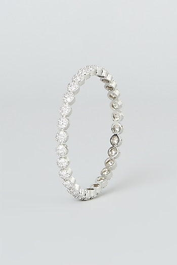 White Finish Zircon Bangles (Set of 4)