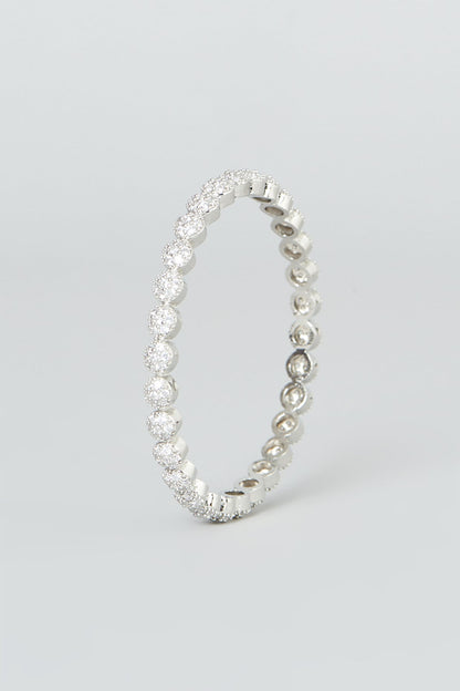 White Finish Zircon Bangles (Set of 4)