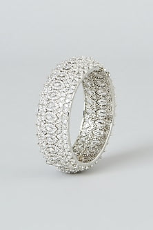 White Finish Zircon Bangle