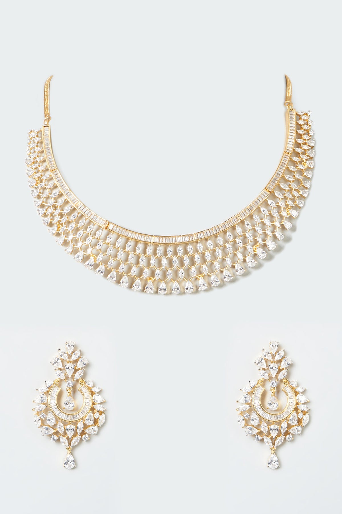 Gold Finish Zircon Necklace Set