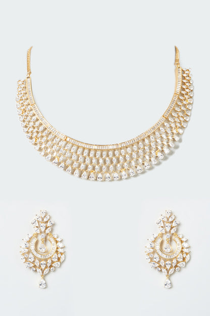 Gold Finish Zircon Necklace Set