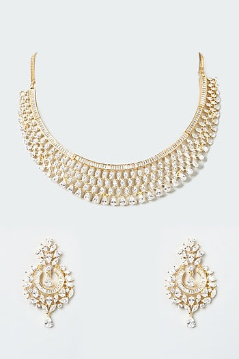 Gold Finish Zircon Necklace Set