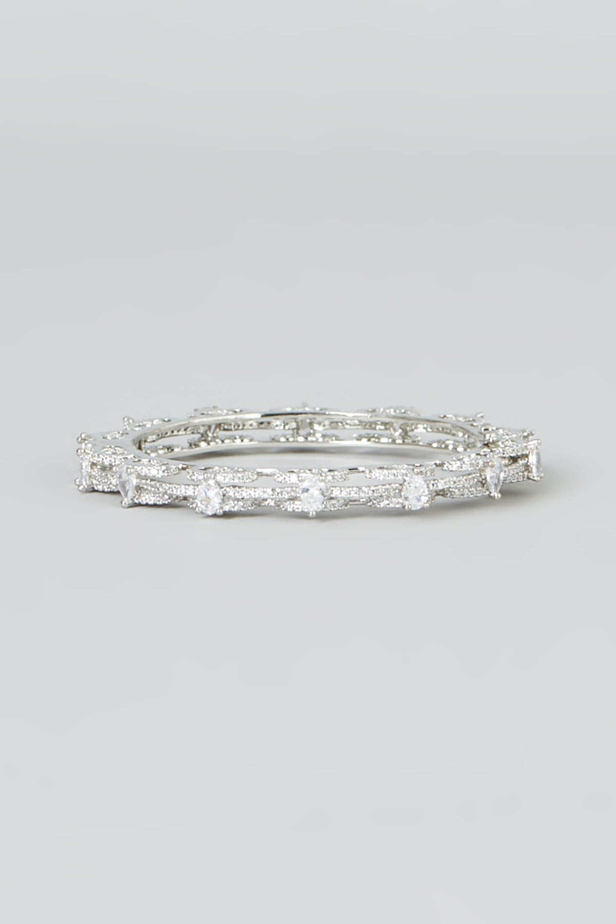 White Finish Zircon Bangle