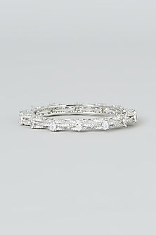 White Finish Zircon Bangle