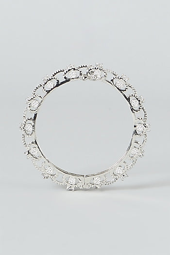 White Finish Zircon Bangle