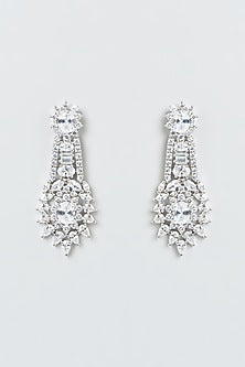 White Finish Necklace Set With Zircons