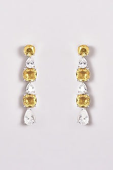 White Finish Zircon & Yellow Stone Necklace Set