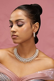 Gold Finish Zircon Necklace Set