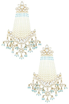 Gold plated turquoise dangler earrings