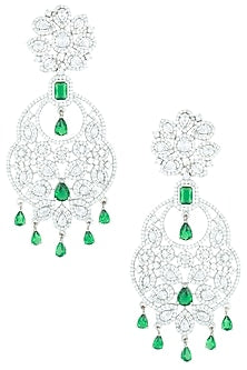 Silver plated zircon dangler earrings