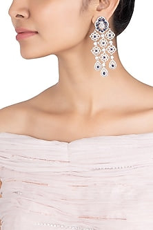 Silver plated faux sapphire earrings