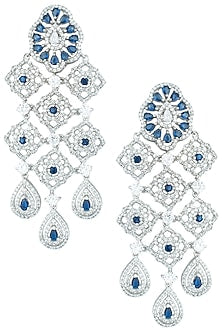 Silver plated faux sapphire earrings
