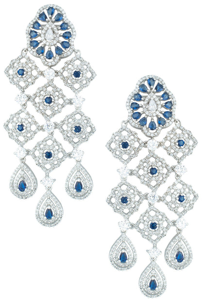 Silver plated faux sapphire earrings