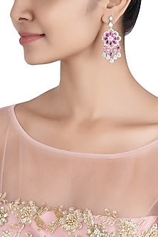 Silver plated faux diamond earrings