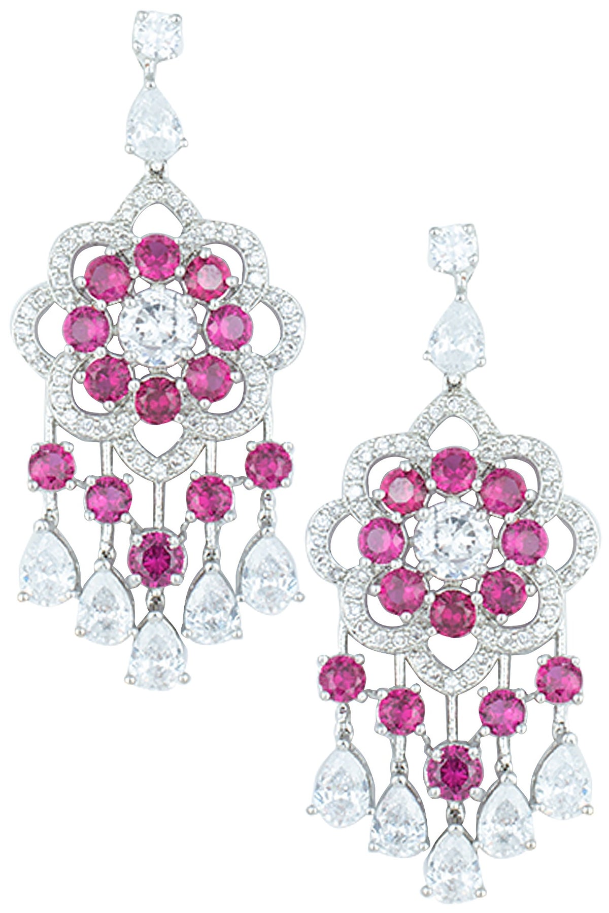 Silver plated faux diamond earrings
