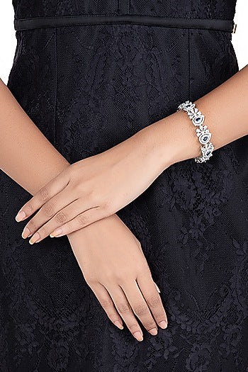 Silver plated faux diamond bracelet