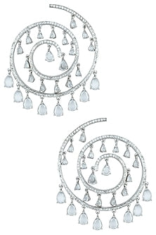 Silver plated spiral faux earrings