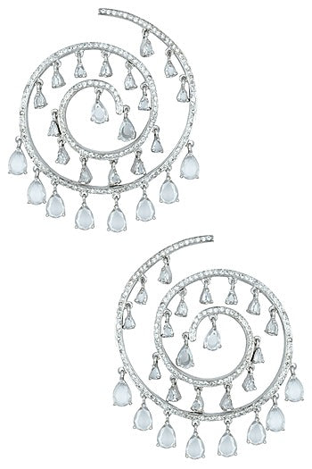 Silver plated spiral faux earrings
