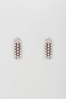 White Finish Zircon Dangler Earrings