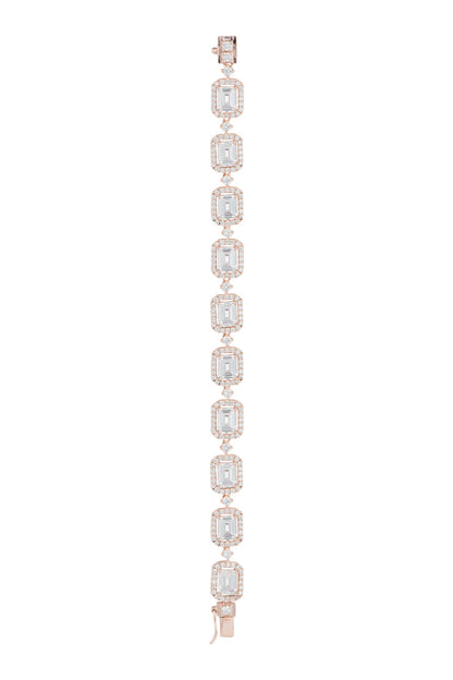 Silver plated faux diamond bracelet