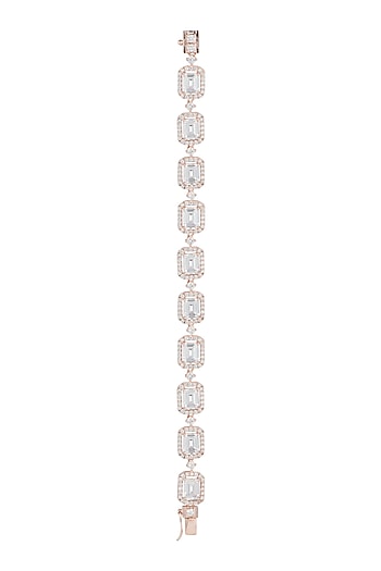 Silver plated faux diamond bracelet