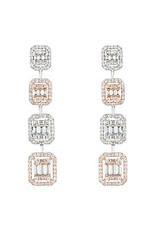 Silver plated faux diamond earrings