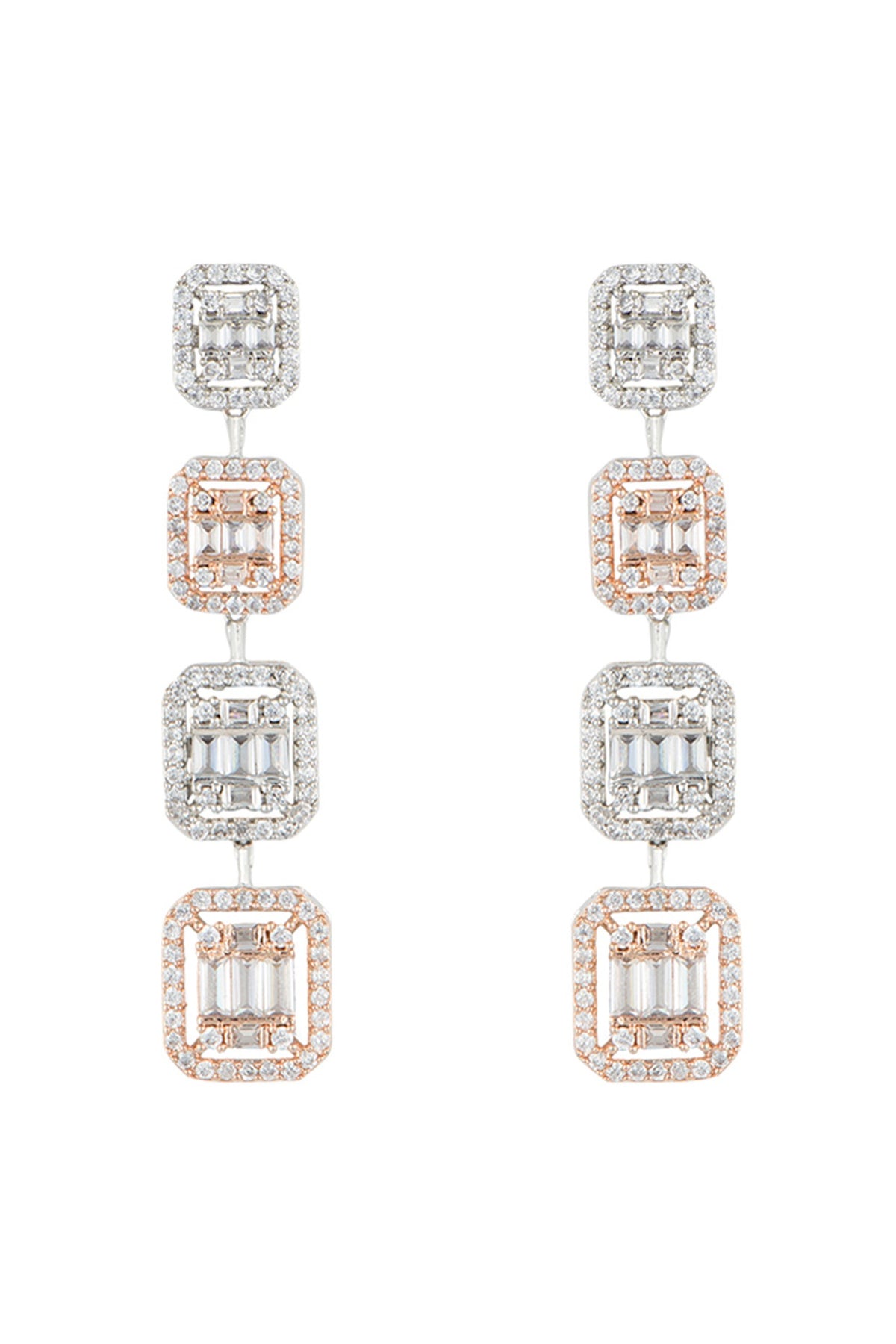 Silver plated faux diamond earrings