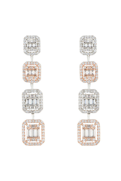 Silver plated faux diamond earrings