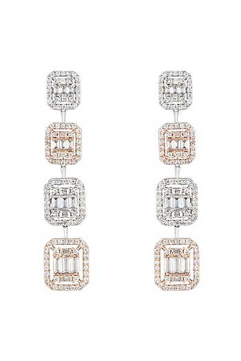 Silver plated faux diamond earrings
