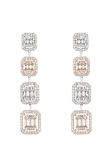 Silver plated faux diamond earrings