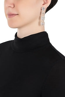 Silver plated faux diamond earrings