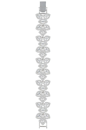 Silver plated white rhodium diamond bracelet