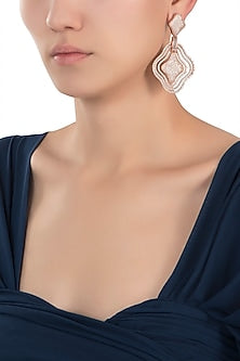 Rose gold plated full pave diamond earrings