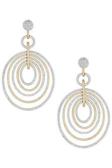 Gold and silver plated diamond multi circle earrings