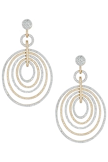 Gold and silver plated diamond multi circle earrings