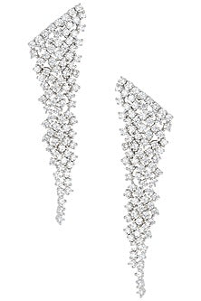Silver plated waterfall faux diamond earrings
