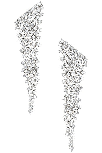 Silver plated waterfall faux diamond earrings