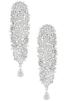 Silver plated faux diamond earrings